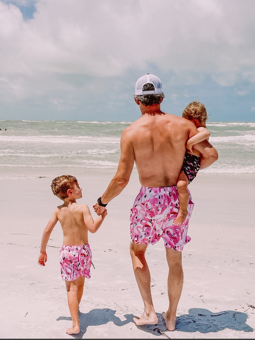 DAD/SON Pink Flamingo Swim Shorts - Matching Family Swimwear